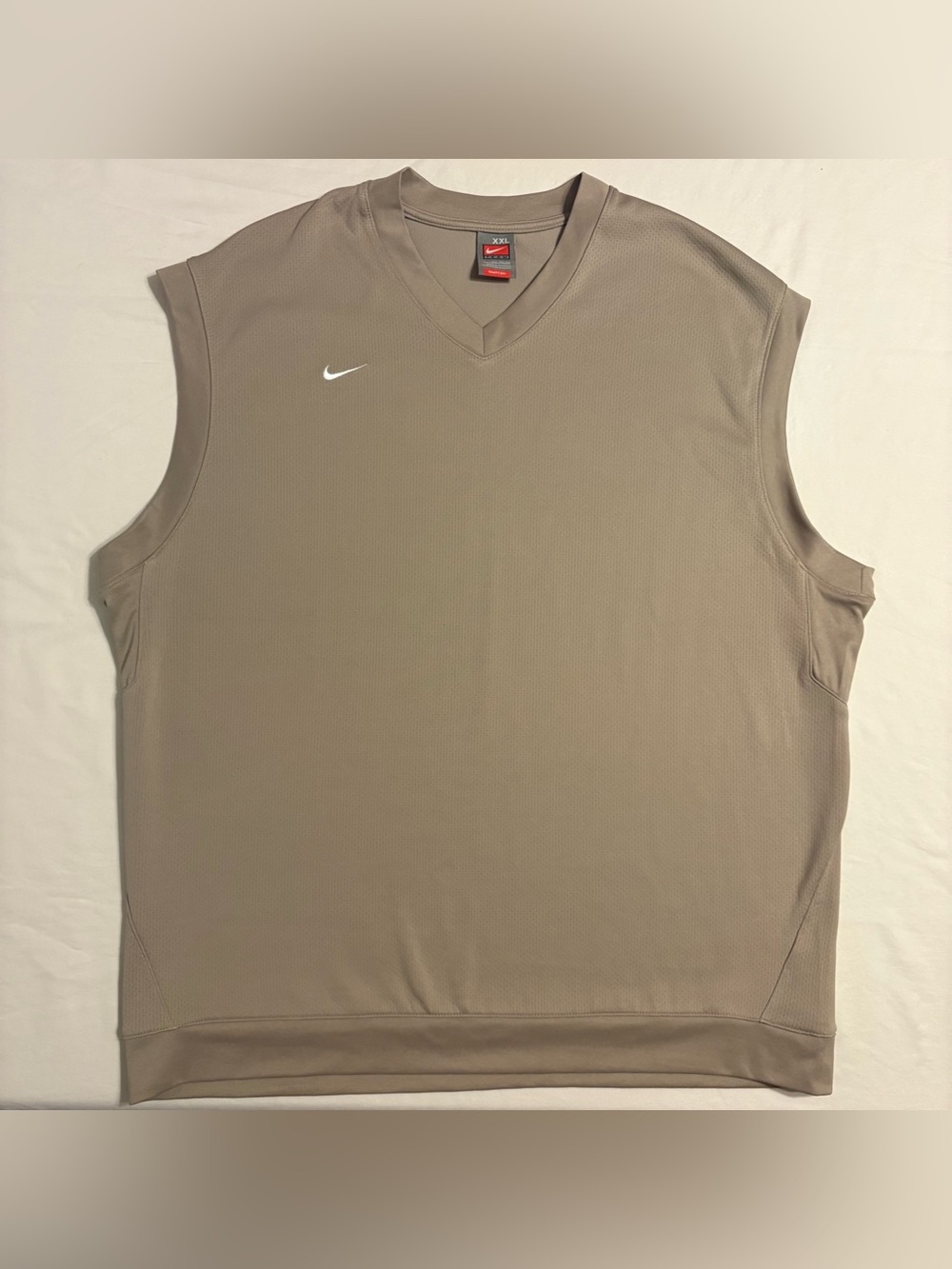Vintage Y2K Nike Mesh Jersey Vest Tan XXL Oversized Streetwear Made in USA